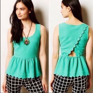Postmark Anthropologie Scalloped Top